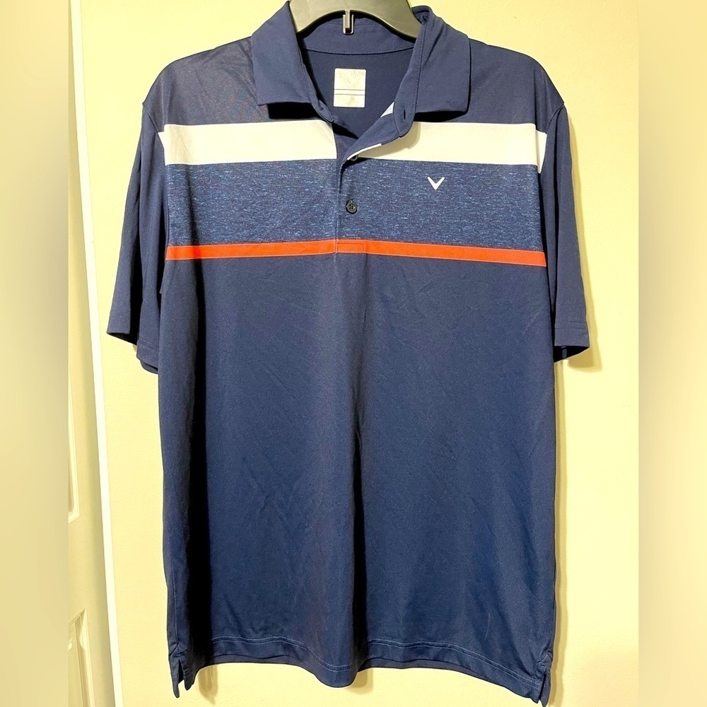 Callaway Short Sleeve Opti-Dry Striped Golf Polo